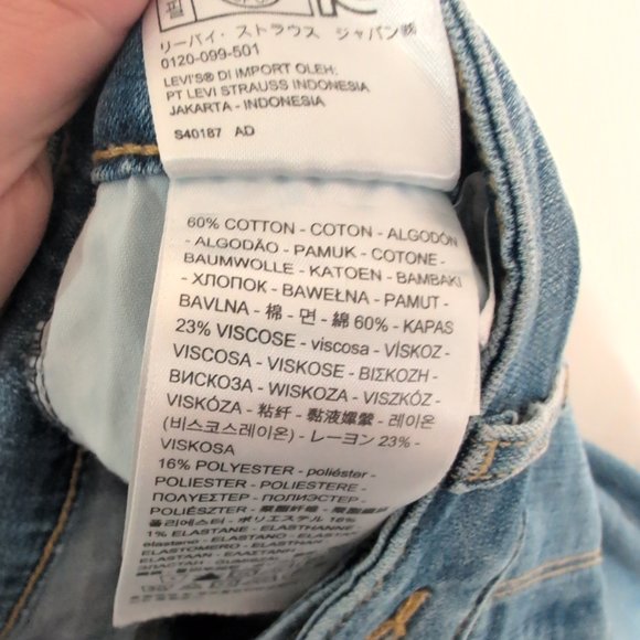 Levi's 711 Skinny Jeans - Women's Size 30 Light Blue - Picture 10 of 10